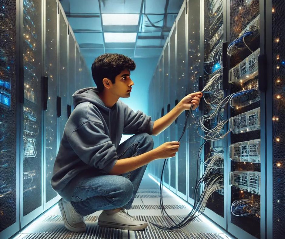 Tech Boy in Data Center